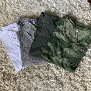 Size XL 4 cotton v neck shirt sleeve tees